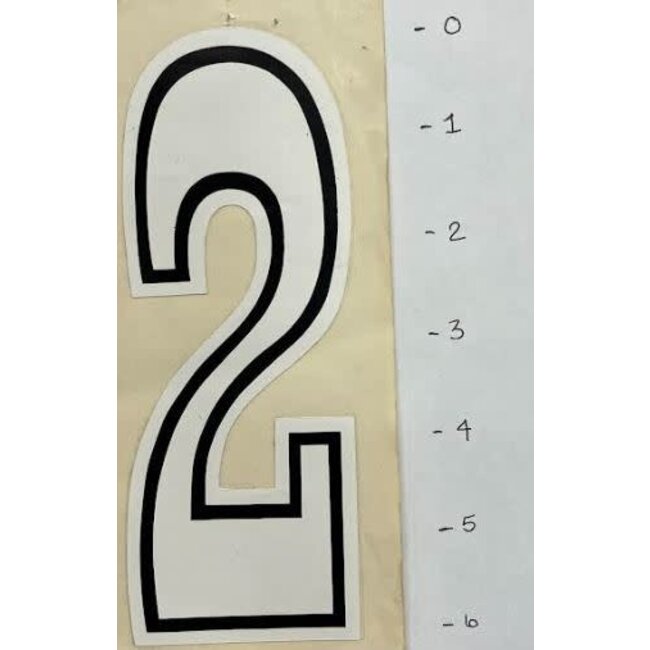 STICKER NUMBER 2 - WHITE 6"*