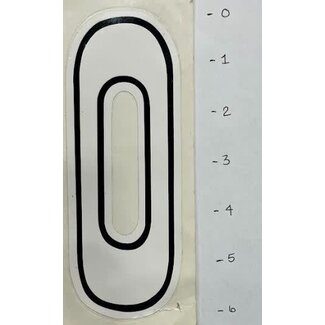 STICKER NUMBER 0 - WHITE 6"*