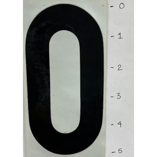 Number Sticker 0 - Black - 5"*