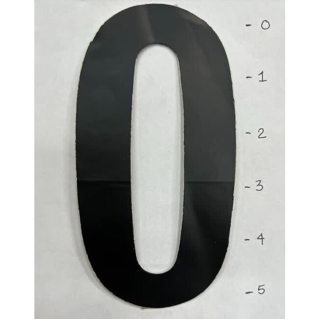 STICKER NUMBER 0 - BLACK - 5"*
