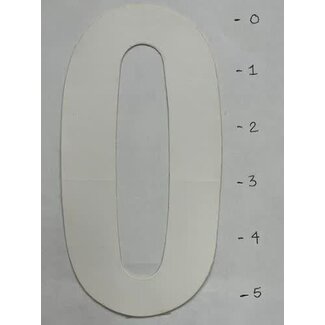 STICKER - NUMBER 0 - WHITE- 5"*