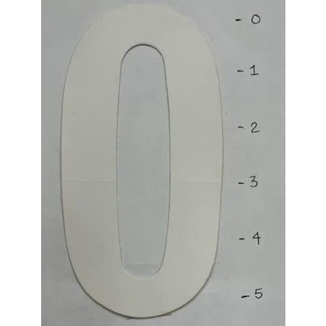 STICKER - NUMBER 0 - WHITE- 5"*