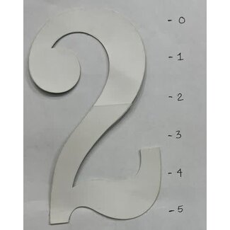 STICKER - NUMBER 2 - WHITE- 5"*