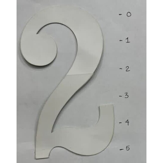 STICKER - NUMBER 2 - WHITE- 5"*
