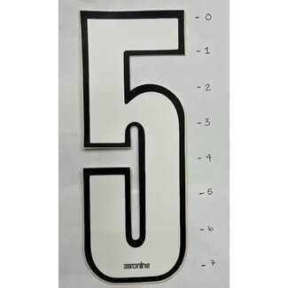 Zeronine Sticker Number-5- White /Black Trim - 7"*