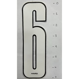 Haro Old School Sticker - Number  6 - White - 7"*