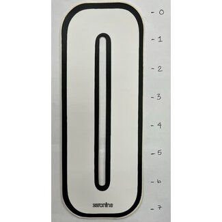 Zeronine Sticker - Number 0 -  White/ Black Trim  - 7"*