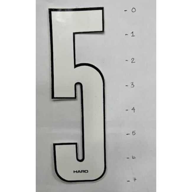Haro Old School Sticker - Number 5 - White  - 7"*