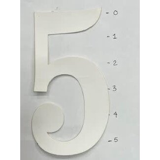 STICKER - NUMBER 5 - WHITE - 5"*