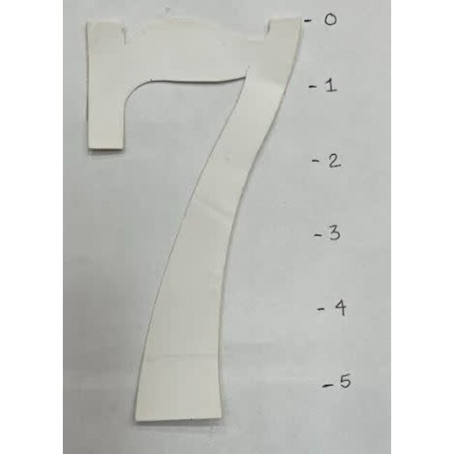 STICKER - NUMBER 7 - WHITE - 5"*