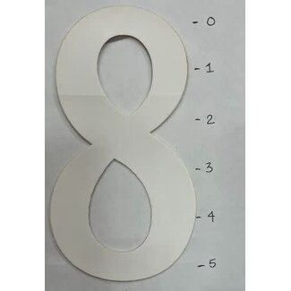 STICKER - NUMBER 8 - WHITE - 5"*