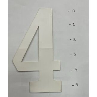 STICKER - NUMBER 4 - WHITE - 5"*