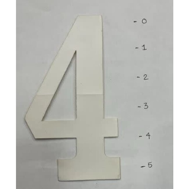 STICKER - NUMBER 4 - WHITE - 5"*