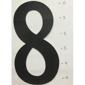 STICKER - NUMBER 8  - BLACK- 5"*