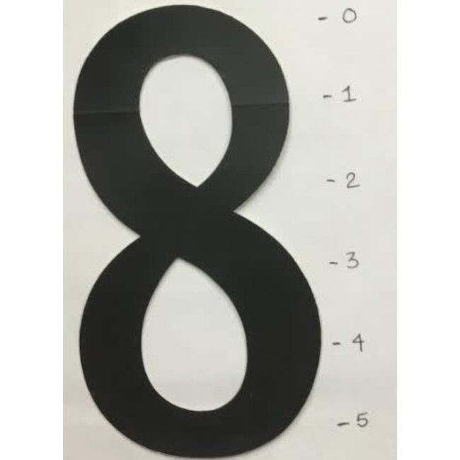 STICKER - NUMBER 8  - BLACK- 5"*