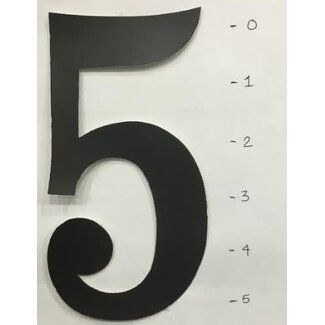 STICKER - NUMBER 5 - BLACK - 5"*