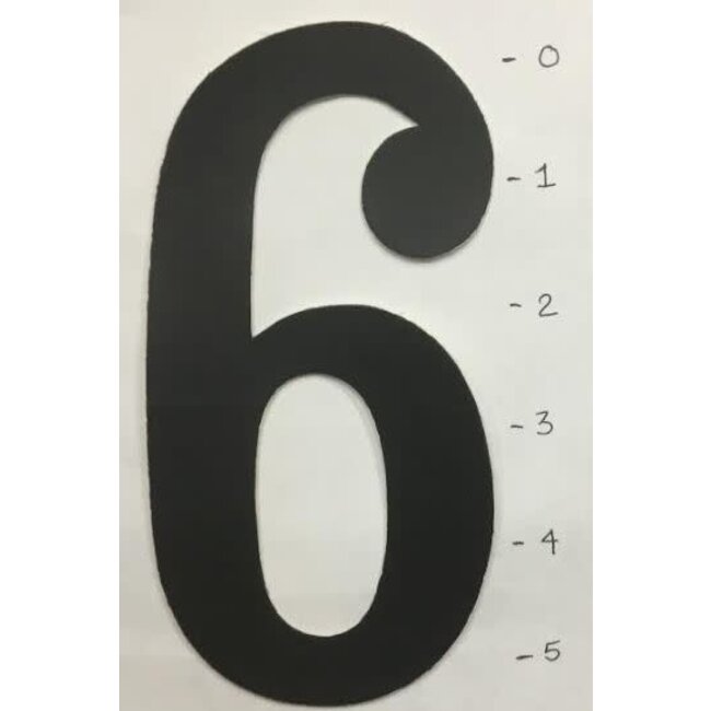 STICKER - NUMBER 6 - BLACK - 5"*