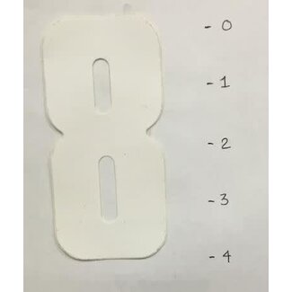 STICKER - NUMBER 8 - WHITE - 4"*