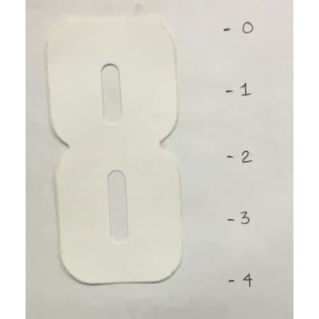 STICKER - NUMBER 8 - WHITE - 4"*