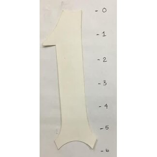 STICKER - NUMBER 1 - WHITE - 6"*