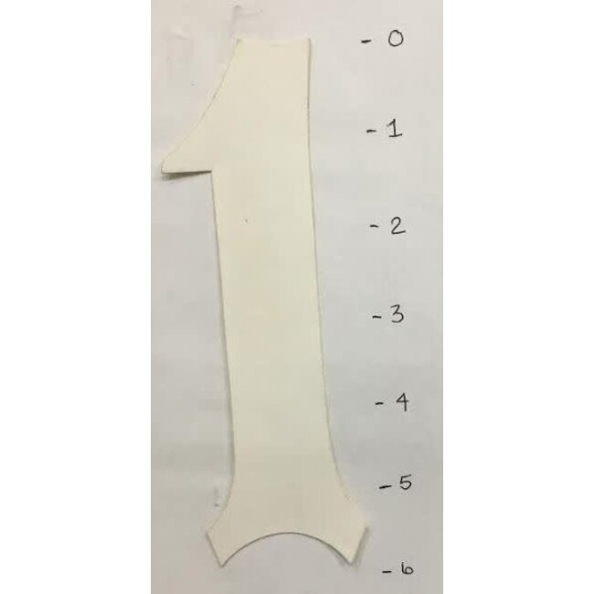 STICKER - NUMBER 1 - WHITE - 6"*