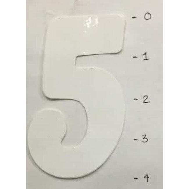 STICKER - NUMBER 5 - WHITE - 4"*
