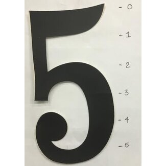 STICKER - NUMBER 5 - BLACK - 5"*