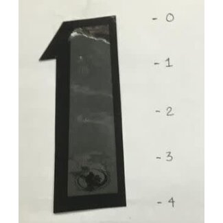 STICKER - NUMBER 1 - MIRROR/ BLACK TRIM - 4"*