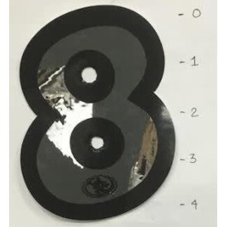 STICKER - NUMBER 8 - MIRROR/ BLACK TRIM - 4"*