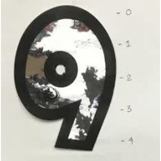 STICKER - NUMBER 9 - MIRROR/ BLACK TRIM - 4"*