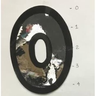STICKER - NUMBER 0 - MIRROR/ BLACK TRIM - 4"*