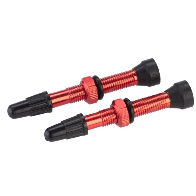 Whisky Parts Co. No.9 Alloy Tubeless Valves - Pair, 40mm, Red