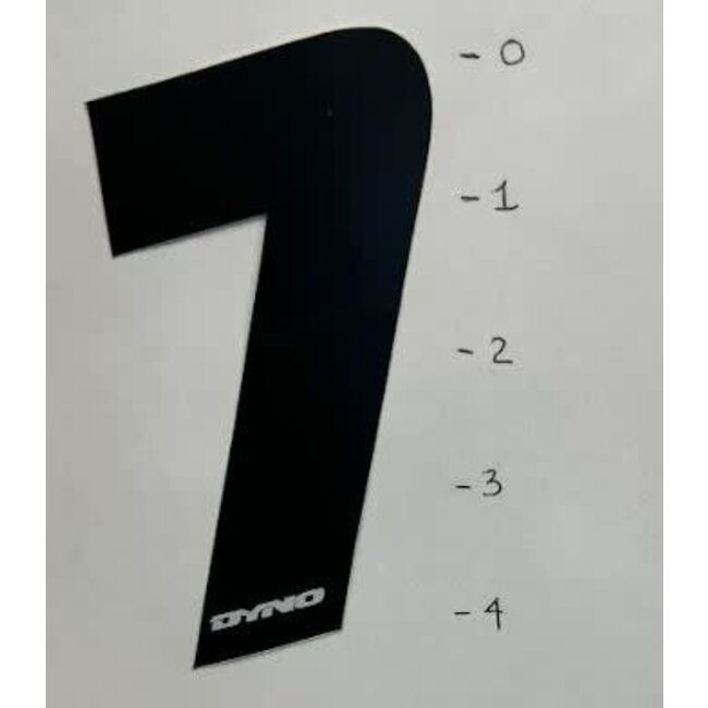 DYNO STICKER - NUMBER 7 - BLACK - 4"
