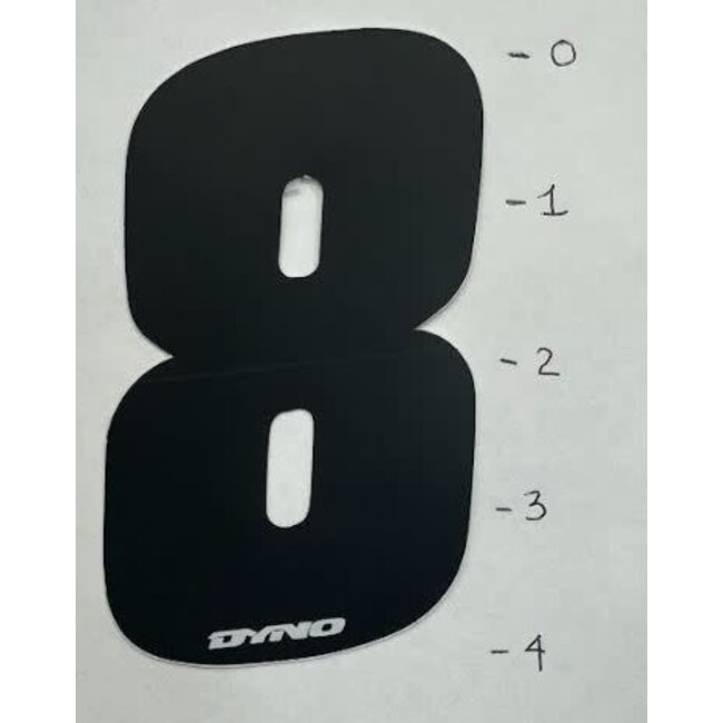 DYNO STICKER - NUMBER 8 - BLACK - 4"