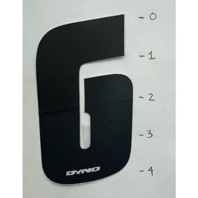 DYNO STICKER - NUMBER 6 - BLACK - 4"