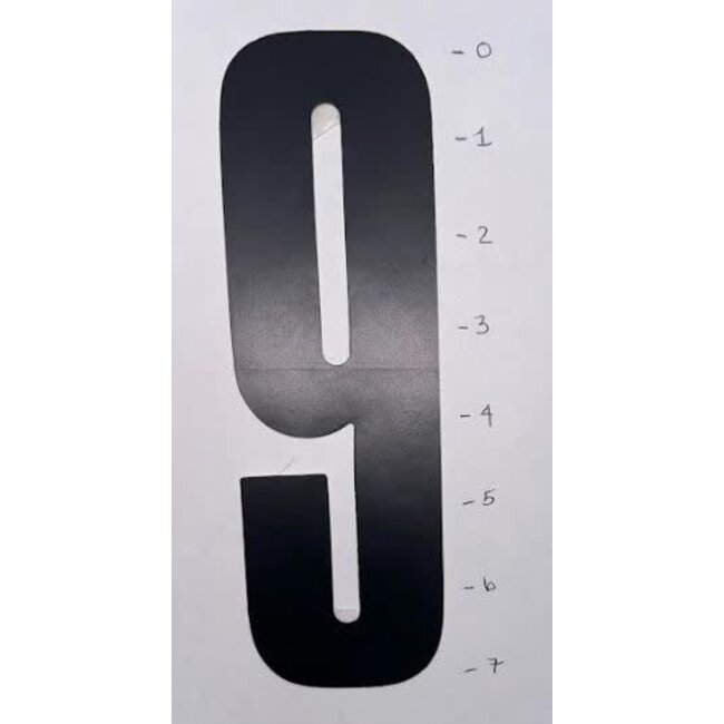 STICKER - NUMBER 9 - BLACK - 7"
