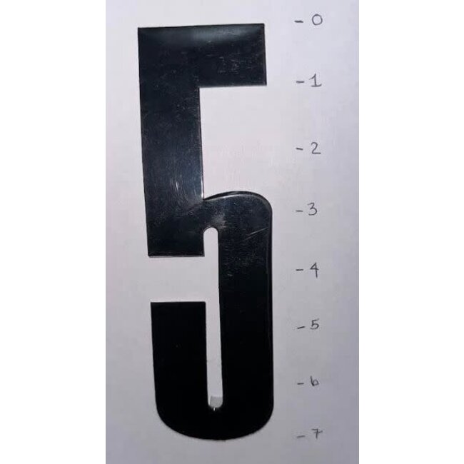 STICKER - NUMBER 5 – GLOSS BLACK - 7"