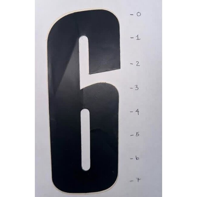STICKER - NUMBER 6 – BLACK - 7"