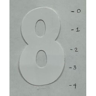STICKER - NUMBER 8 – WHITE - 4"