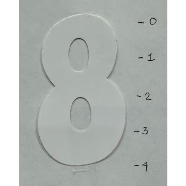 STICKER - NUMBER 8 – WHITE - 4"