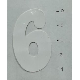 STICKER - NUMBER 6 – WHITE - 4"