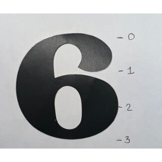 STICKER - NUMBER 6 - BLACK - 3"