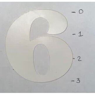 STICKER - NUMBER 6 - WHITE - 3"