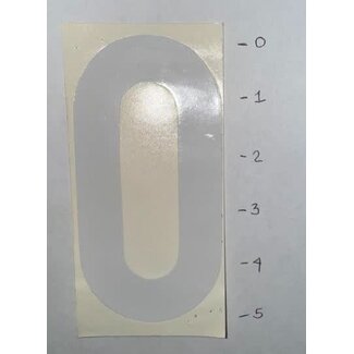 STICKER - NUMBER 0 - WHITE - 5"