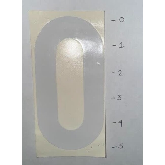 STICKER - NUMBER 0 - WHITE - 5"