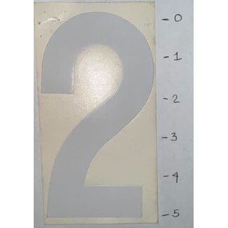 STICKER - NUMBER 2 - WHITE - 5"