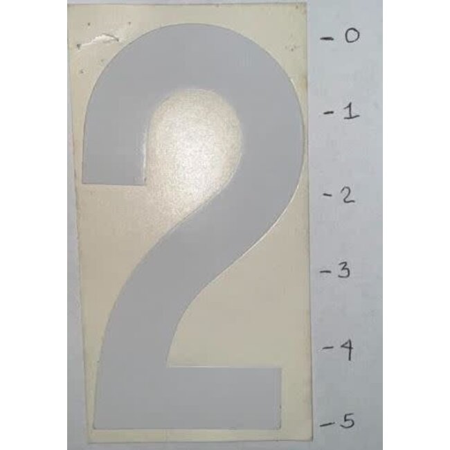 STICKER - NUMBER 2 - WHITE - 5"