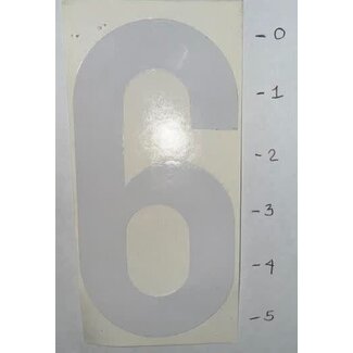 STICKER - NUMBER 6 - WHITE - 5"
