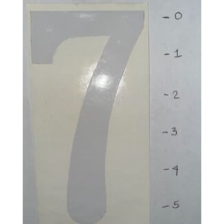STICKER - NUMBER 7 - WHITE - 5"