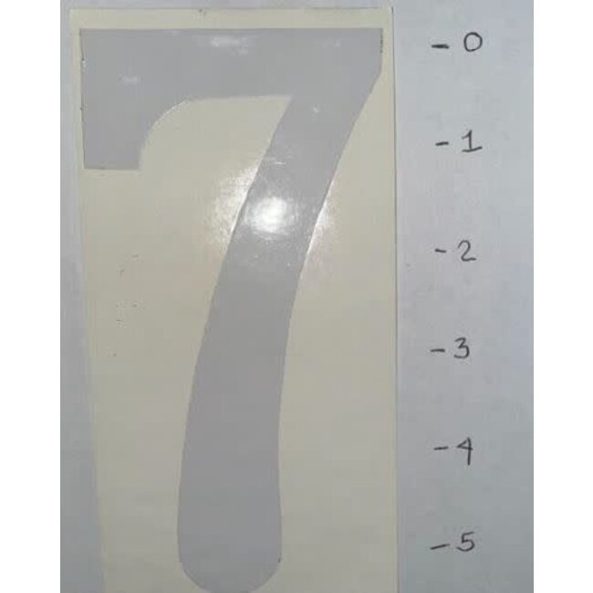 STICKER - NUMBER 7 - WHITE - 5"